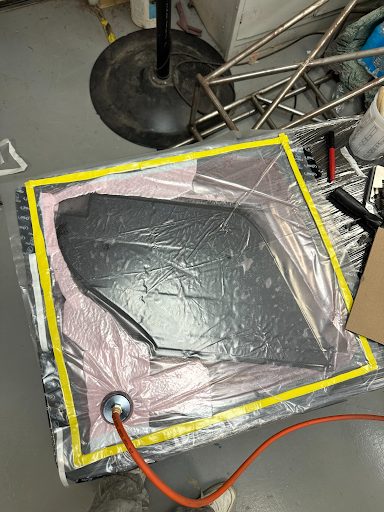 Vacuum bagging the carbon fiber layup